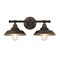 Westinghouse Iron Hill Wall Mount LED, 2-Light, Dimmable, 6.5W, Oil Rubbed Bronze and Metal Shade 6132900 - alternate 1